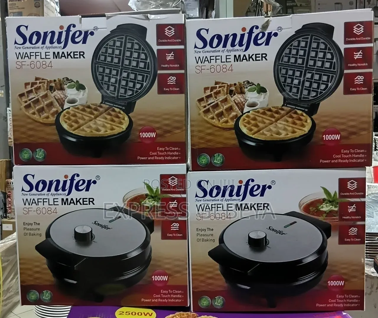 Sonifer Waffle Maker በአንድ ግዜ 4 Waffle የሚጋግሩበት
