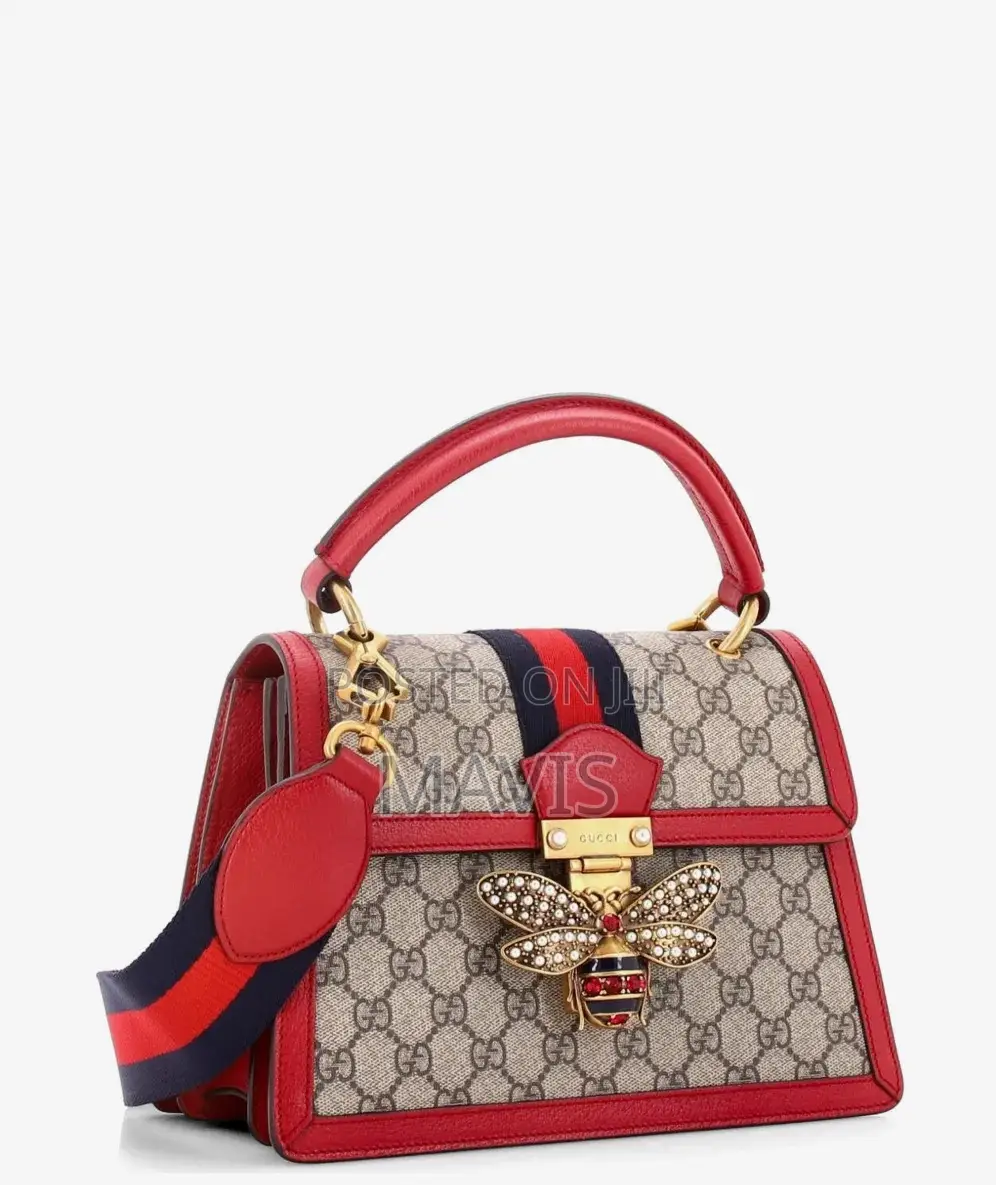 Qucci Queen Margaret Top Handle Bag GG Coated Canvas With Leather