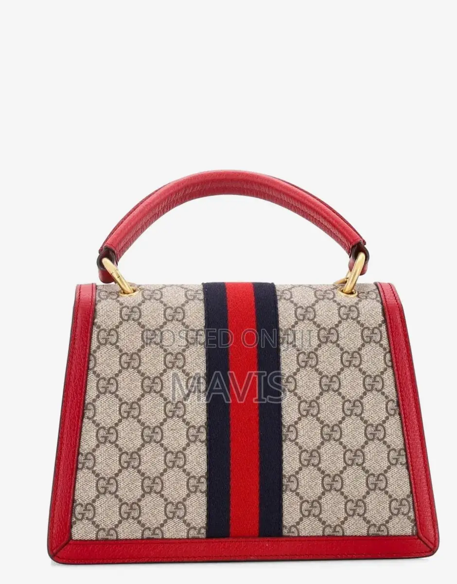 Qucci Queen Margaret Top Handle Bag GG Coated Canvas With Leather