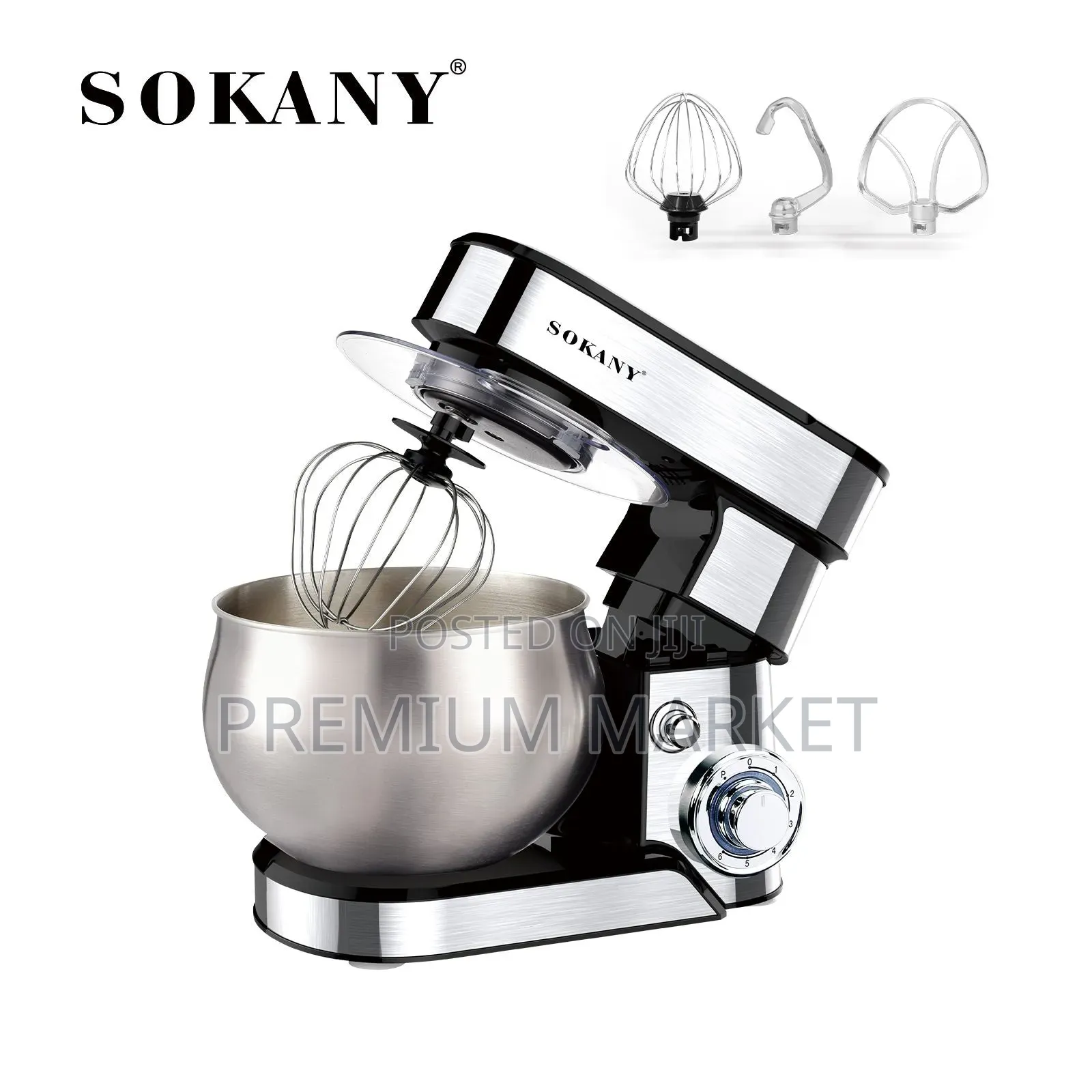 Dough Mixer Sokany 6 Liter 1600 Watt 6 Speed ሶካኒ 6 ሊትር የሊጥ ማቡኪያ