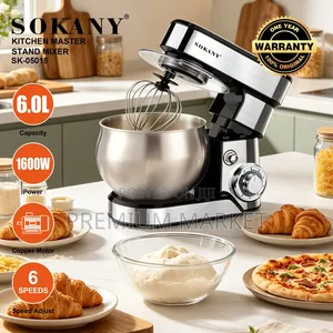 Dough Mixer Sokany 6 Liter 1600 Watt 6 Speed ሶካኒ 6 ሊትር የሊጥ ማቡኪያ