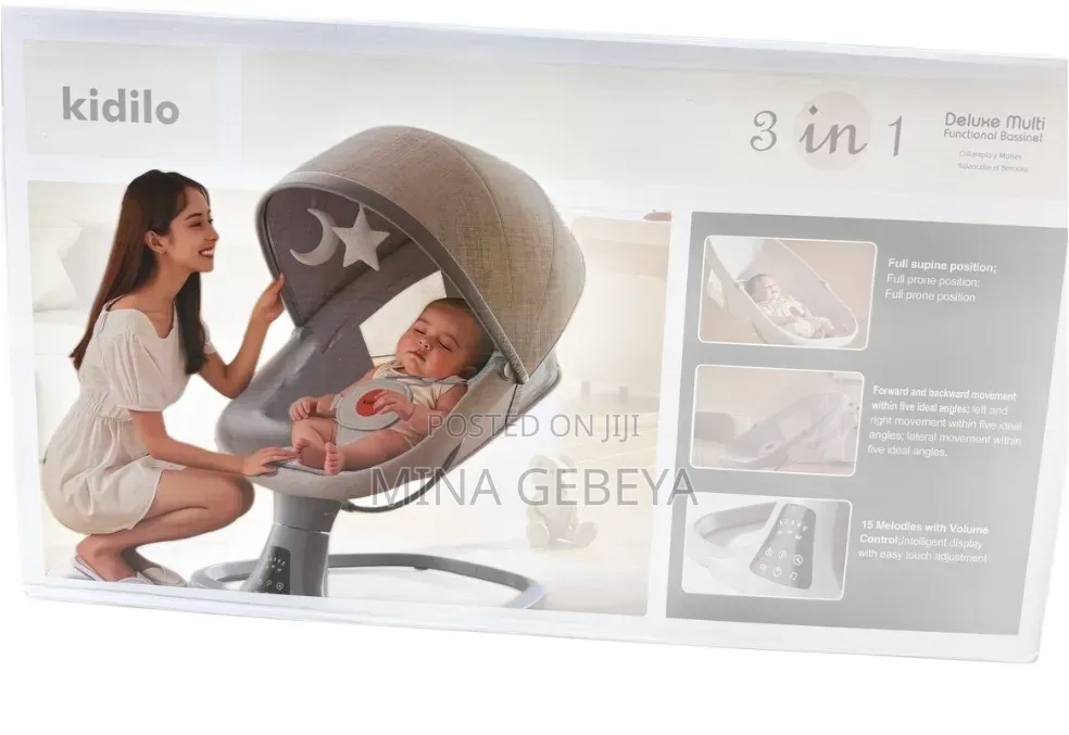 Kidilo 3-in-1 Deluxe Swing & Bassinet!