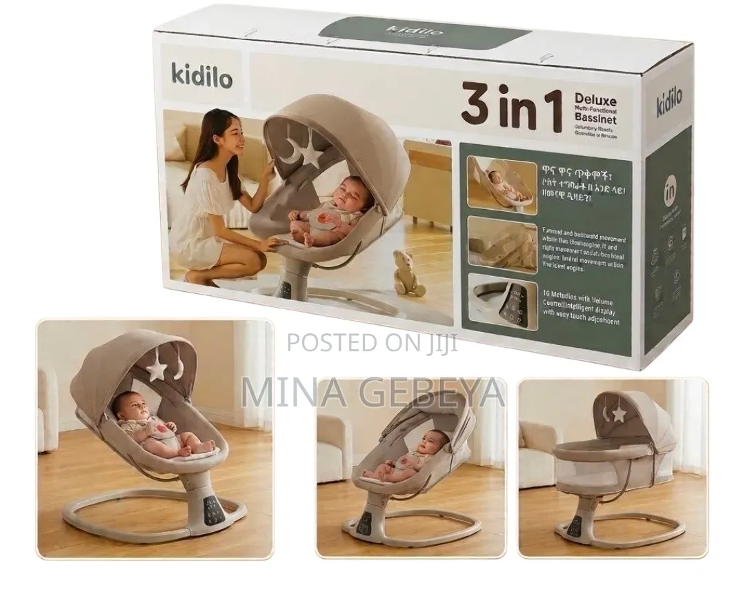 Kidilo 3-in-1 Deluxe Swing & Bassinet!