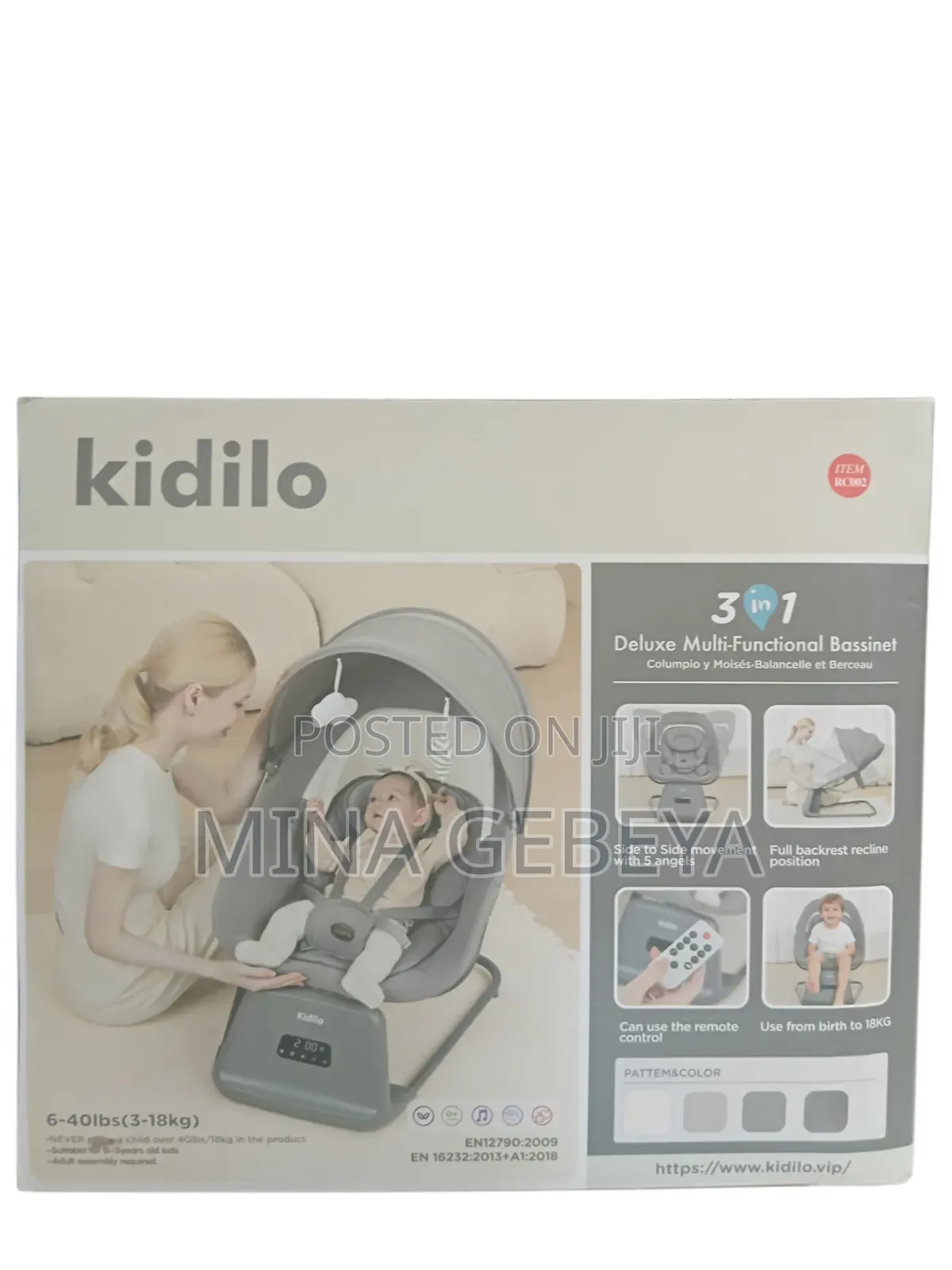 Kidilo 3-in-1 Deluxe Swing & Bassinet!