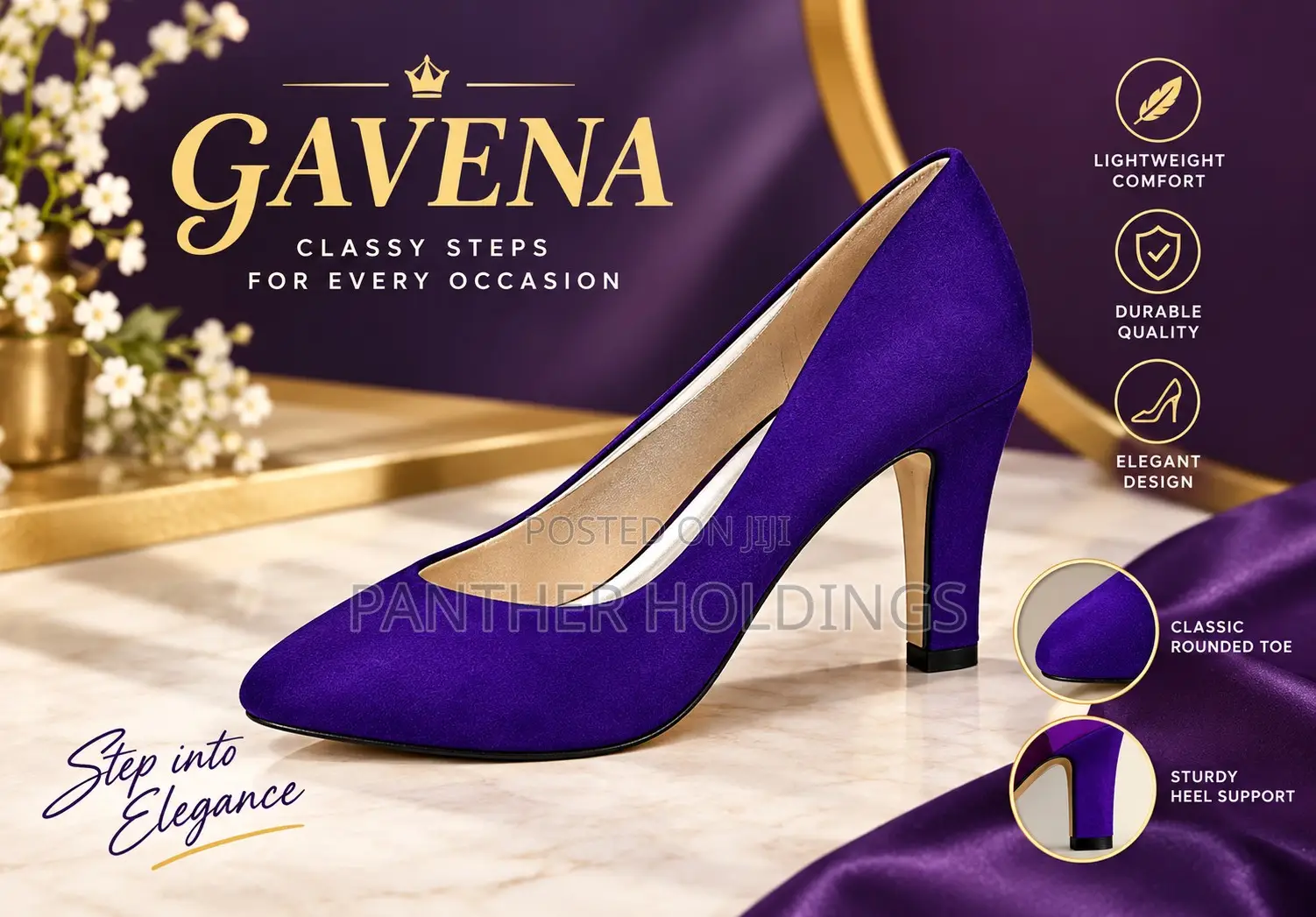 Gavena Italian Luxury Purple Heels Size 39