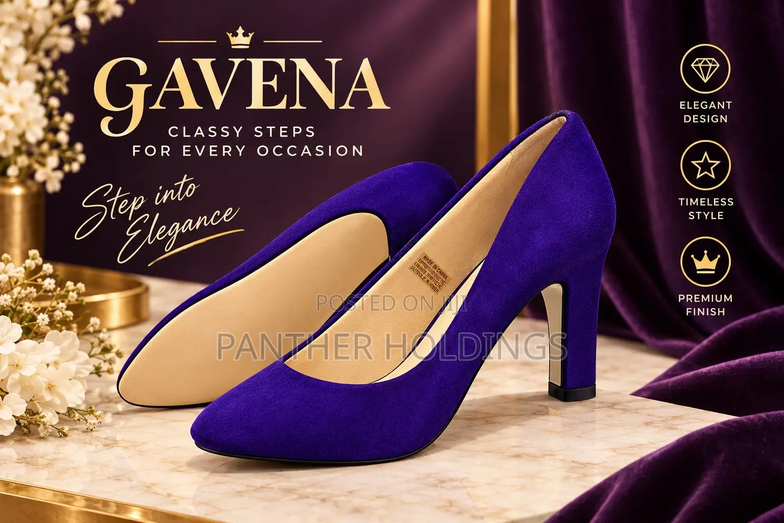 Gavena Italian Luxury Purple Heels Size 39