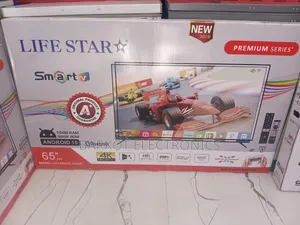 Life Star Smart TV 65 Inch 4k Andraid Doubel Gelass 2026 New Premium