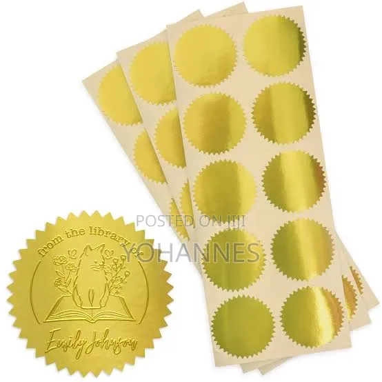 Gold Foil Certificate Seal Stickers