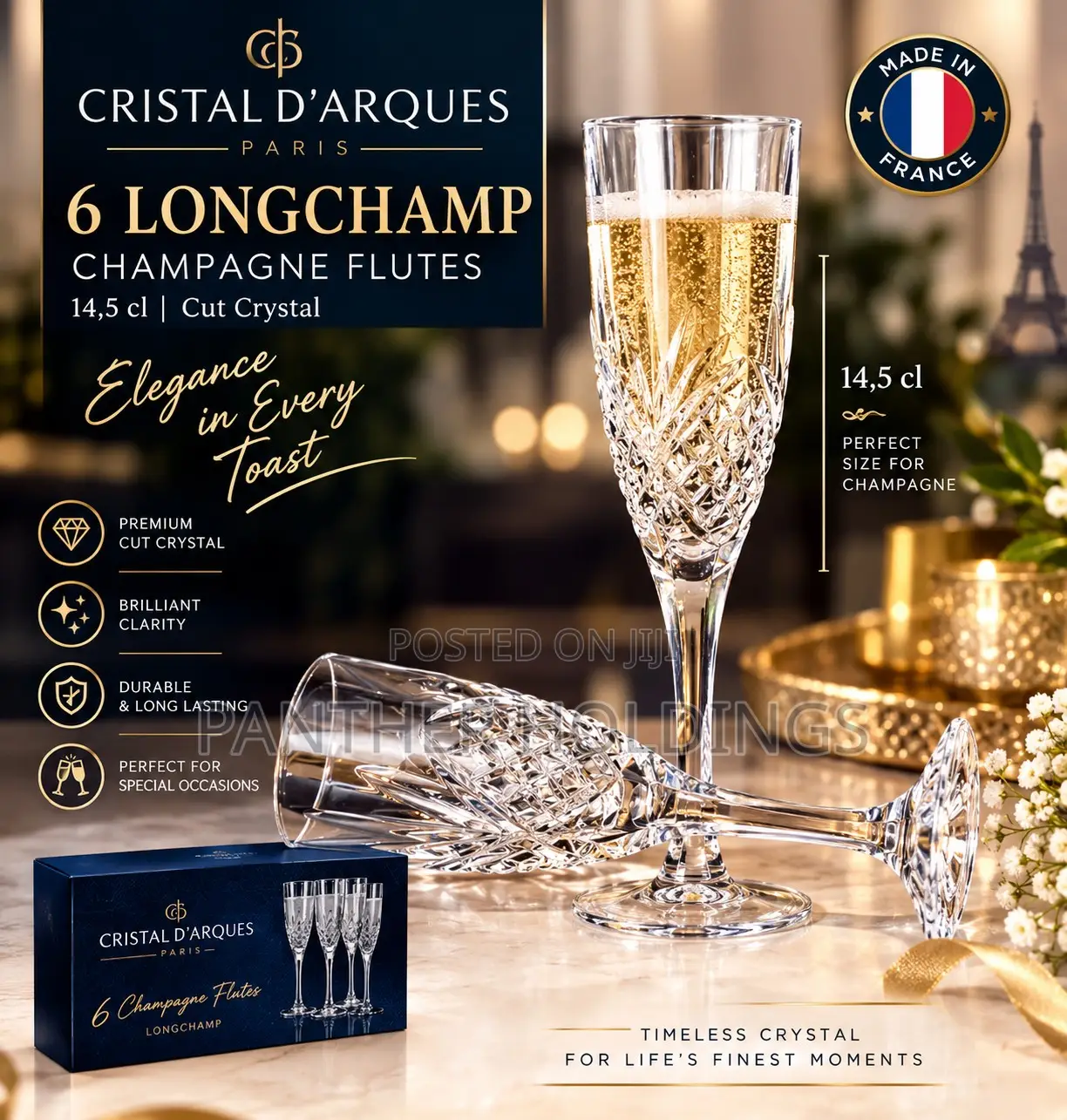 Cristal d'Arques France 6pcs Genuine Lead Crystal