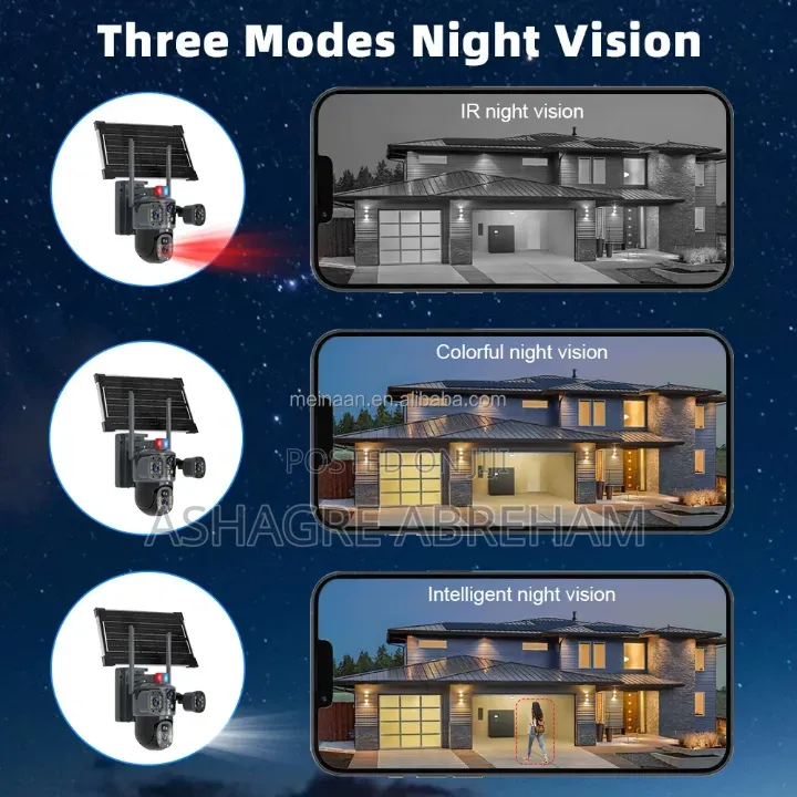 Multi Lens Outdoor Solar Security Camera