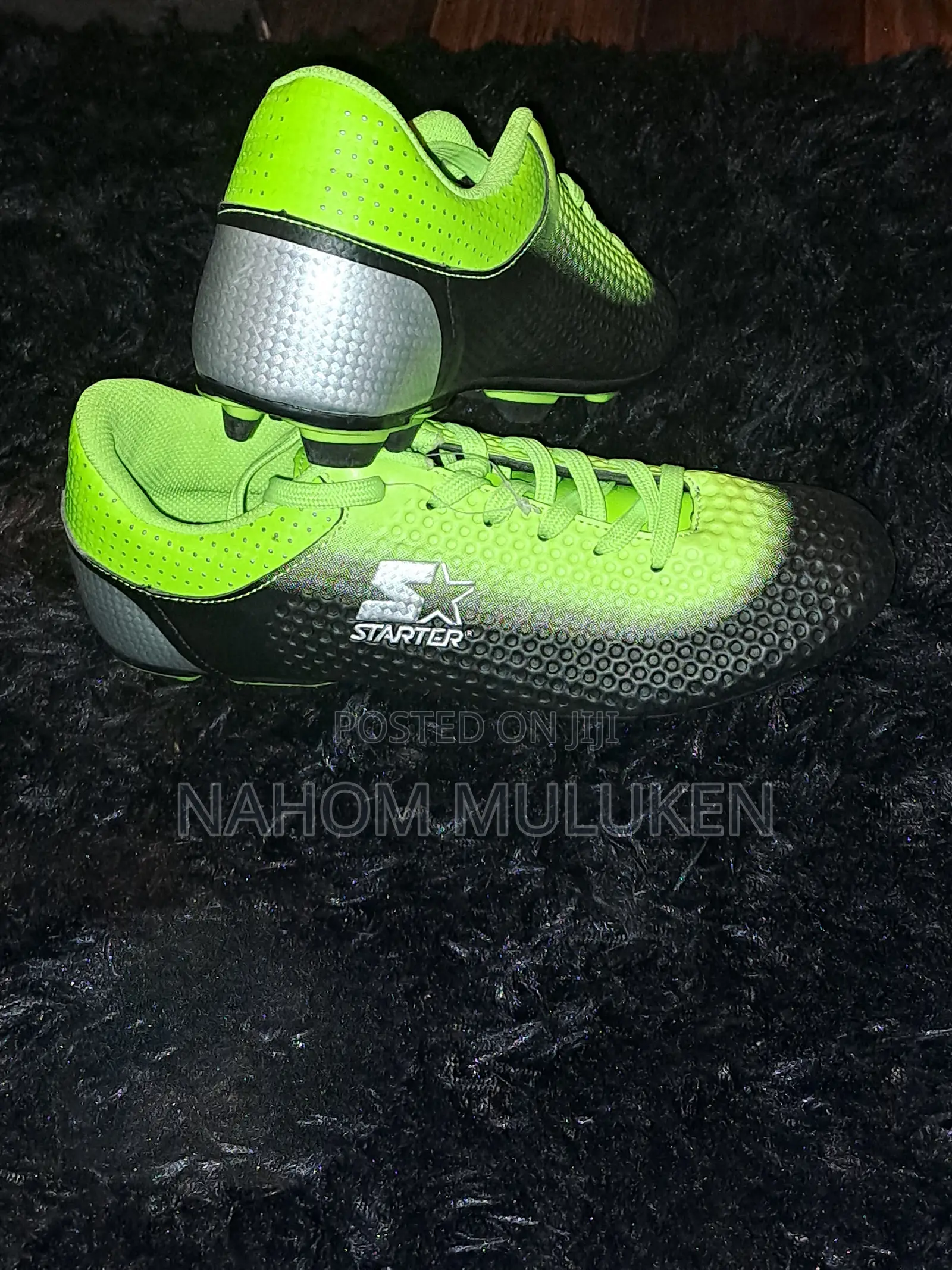 Starter Neon Volt Green & Black Soccer Cleats (EU 39 / US Mens 6.5)