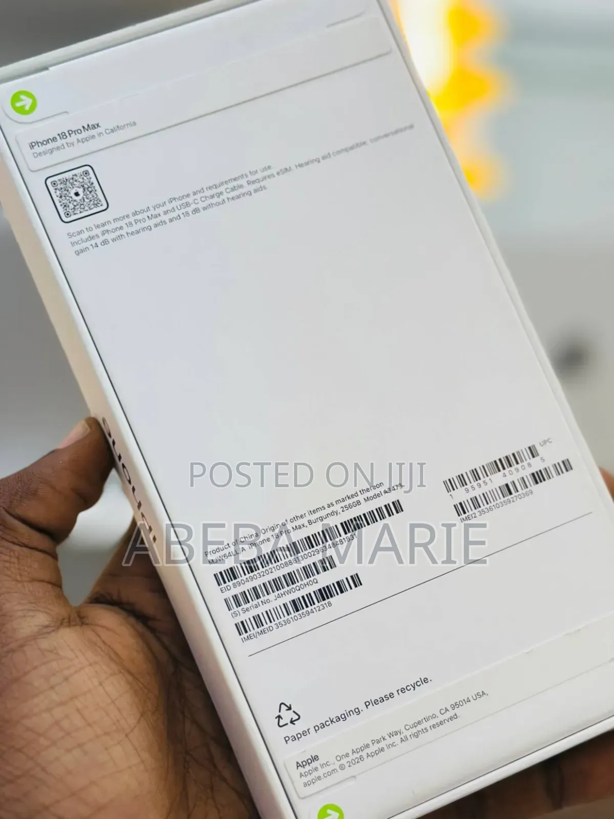 New Apple iPhone 18 Pro Max 256 GB
