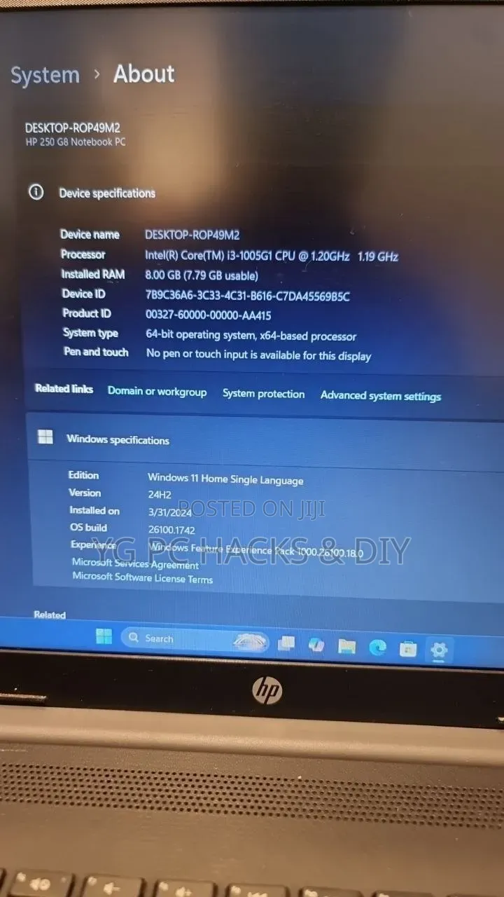Laptop HP 250 G8 8GB Intel Core i3 HDD 1T