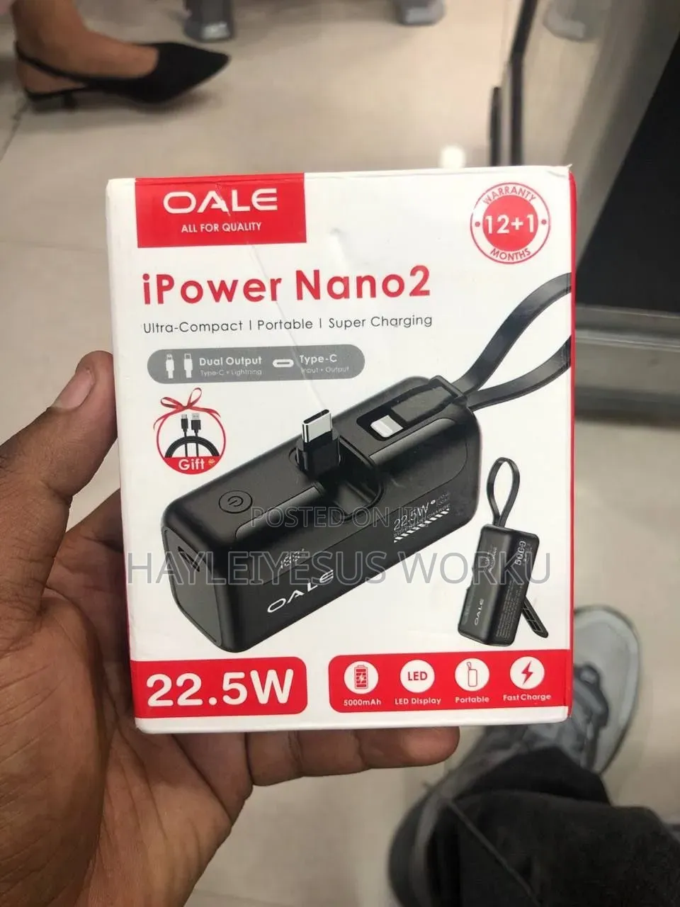 OALE Mini Power Bank, 5000 mAh, 22.5W Fast Charging