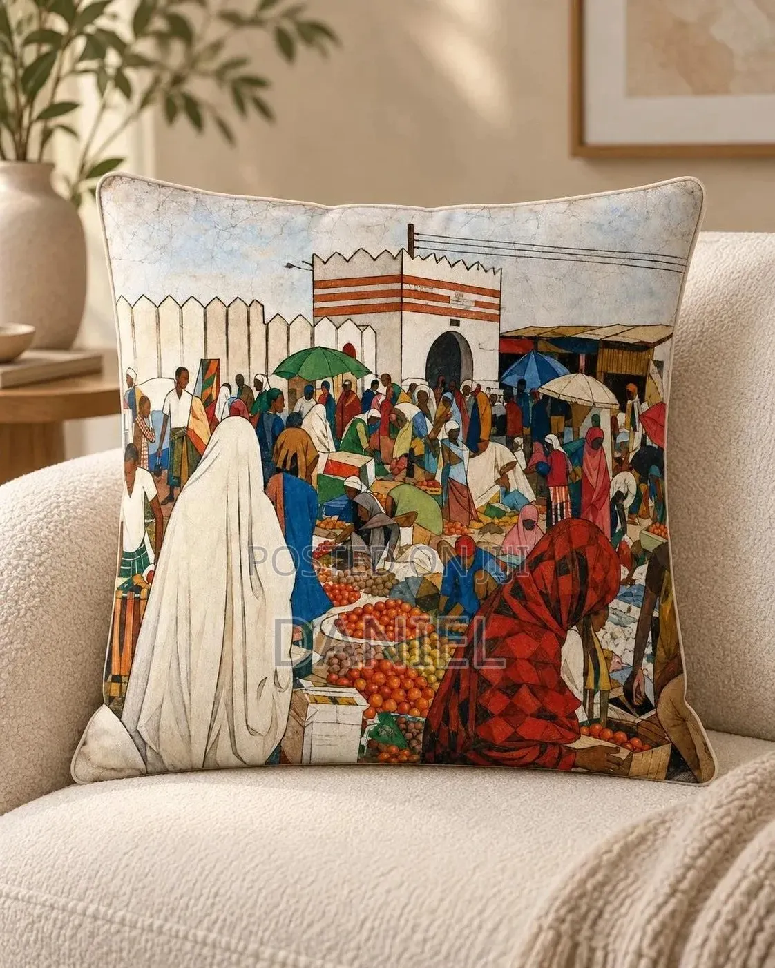 Classic Habesha Art Cushion Cover – Velvet 40x40cm