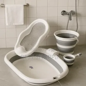 Foldable Baby Bath Set Tub የልጆች የገላ ማጠብያ ሙሉ ሴት 4 in 1