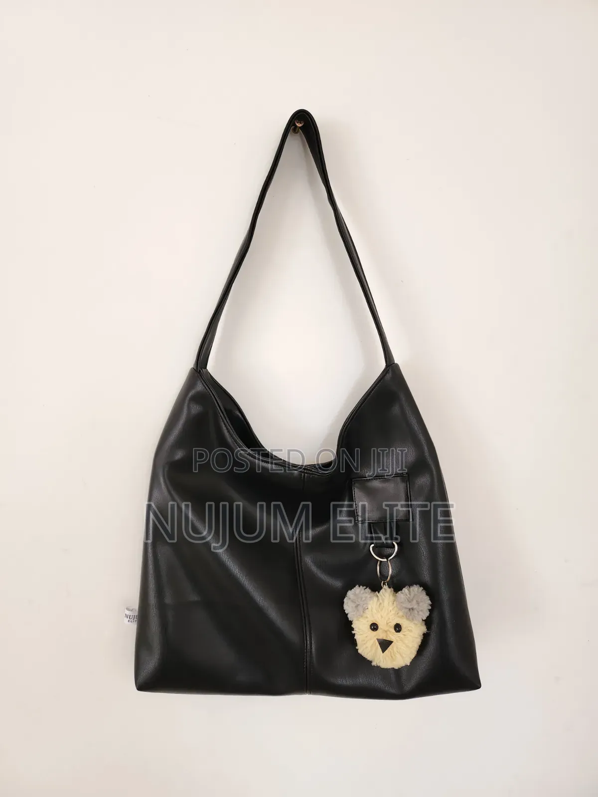 Black Shoulder Bag With Key Charm