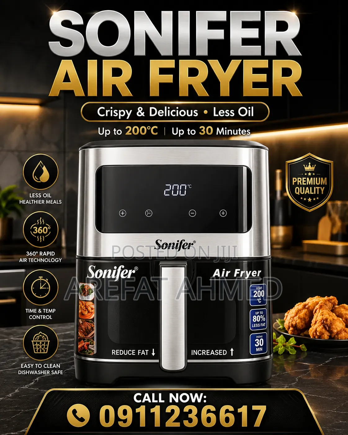 Sonifer Digital Air Fryer 6L