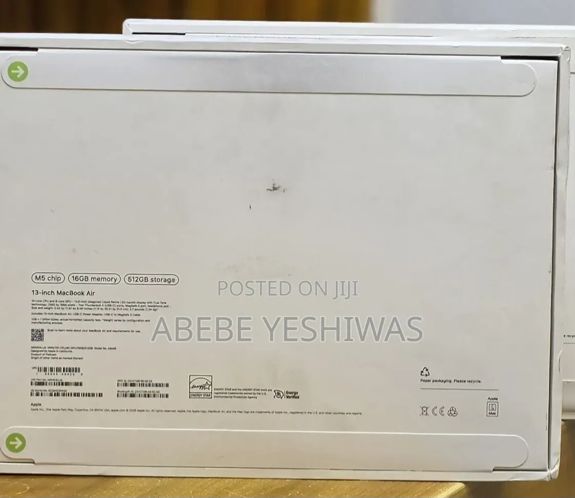 New Laptop Apple MacBook Air 2026 M5 16GB Apple M5 SSD 512GB