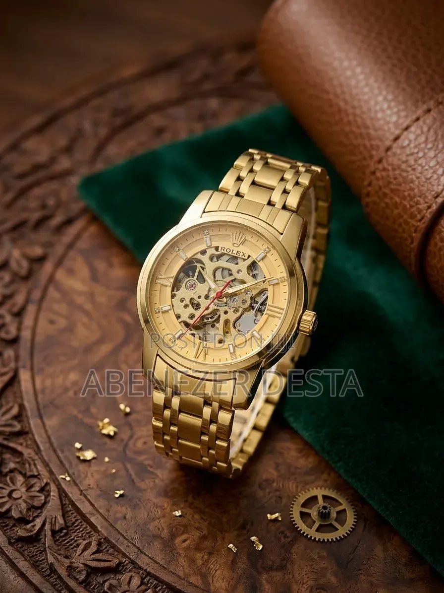 Premium Quality ROLEX Men's Watches Automatic Gold-Toned Skeletonwrist