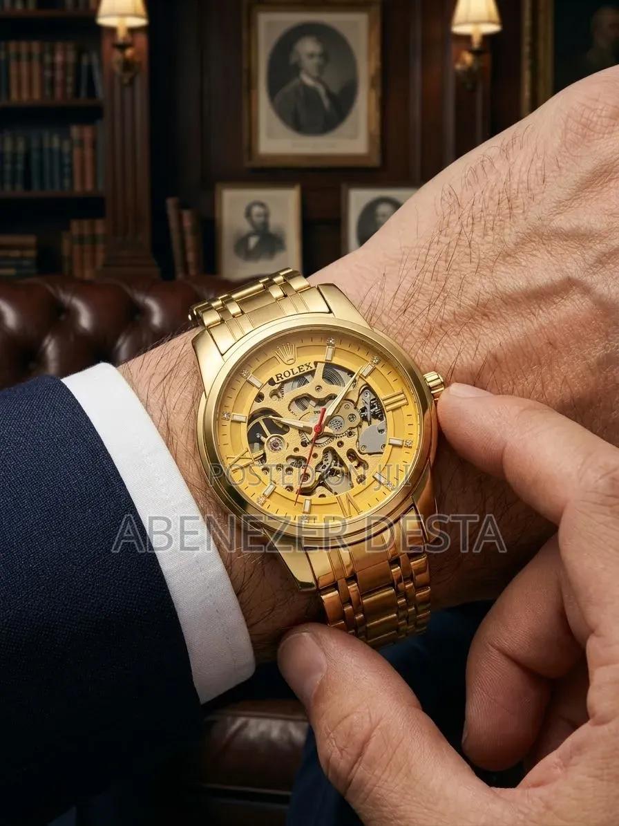 Premium Quality ROLEX Men's Watches Automatic Gold-Toned Skeletonwrist