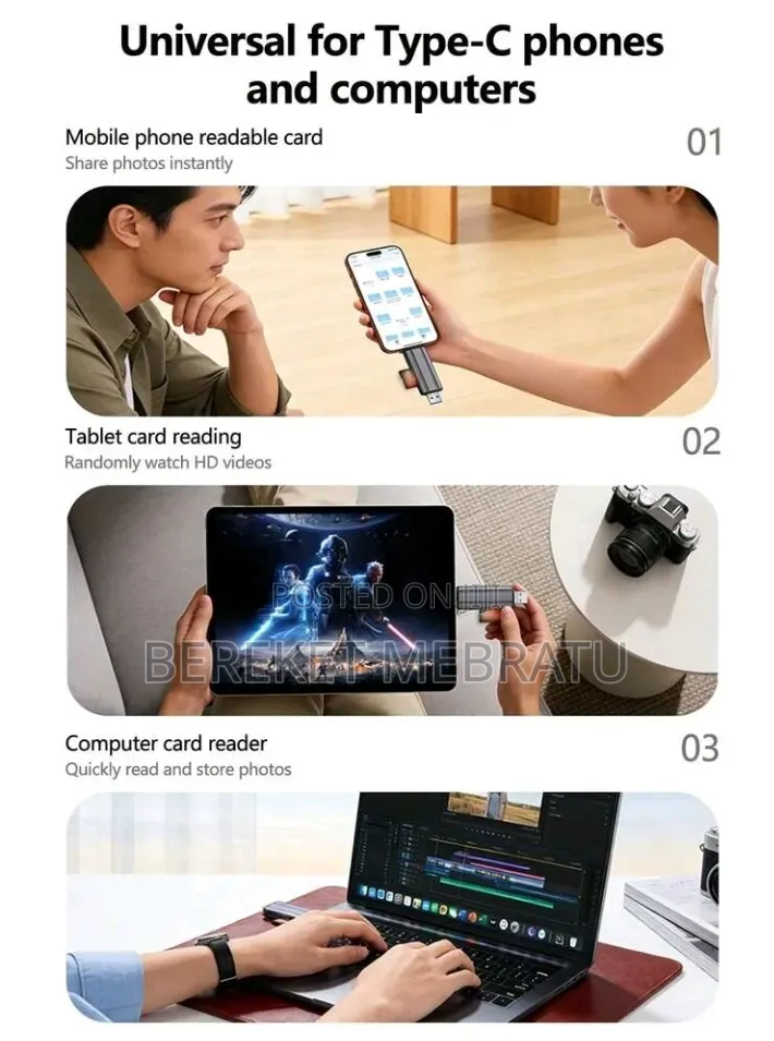 High-Speed Dual Interface, USB-A & Type-C, Multi-Function SD/TF
