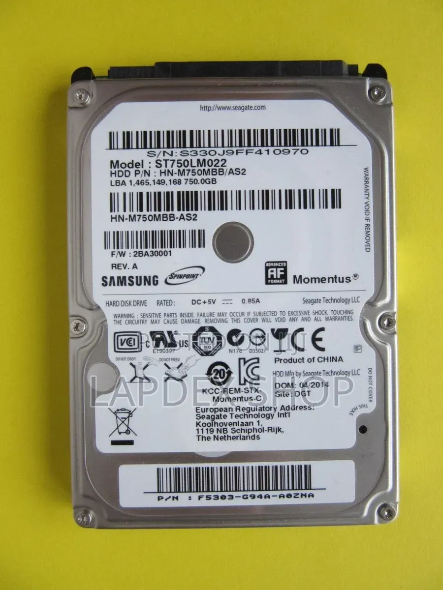 Samsung 750GB Hard Drive for Laptop