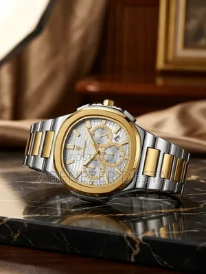 Poedagar Men Chronograph Quartz Watch in a Two-Tone Gold and Silver