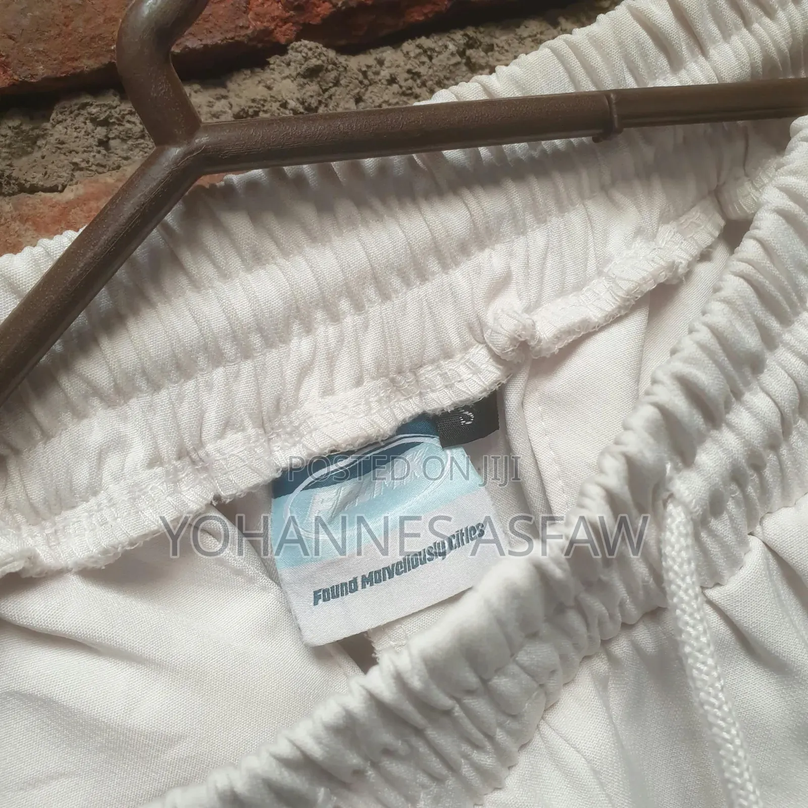 FRLMK Bear Graphic Tearaway Snap Track Pants (Cream / Light Blue)