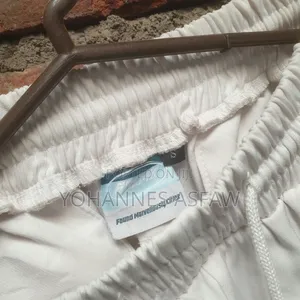 FRLMK Bear Graphic Tearaway Snap Track Pants (Cream / Light Blue)