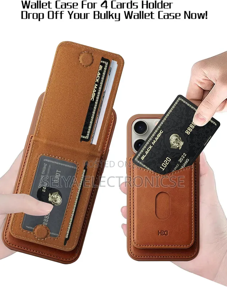 iPhone 2-in-1 Premium Leather MagSafe Wallet Case