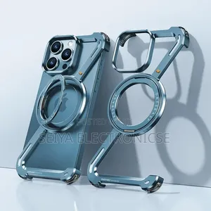Z-Shape) Aluminum Metal Frameless MagSafe Phone Case With a 360-Degre