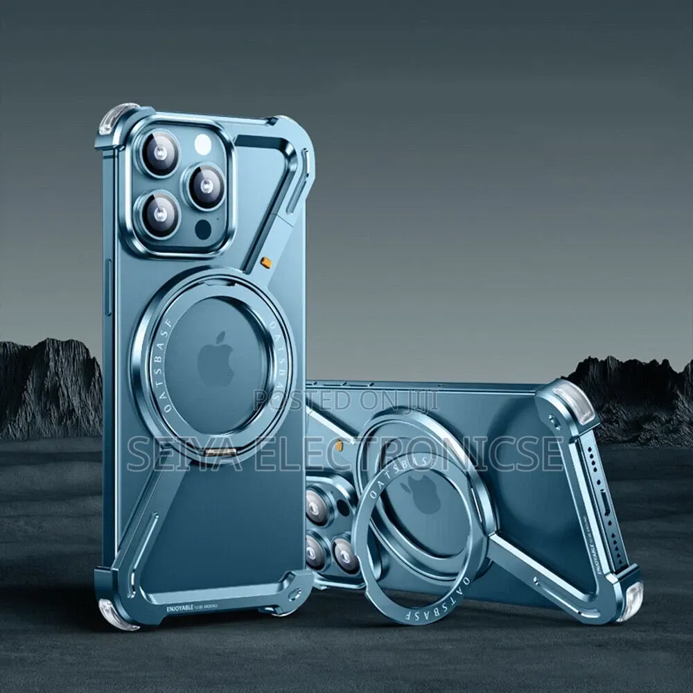 Z-Shape) Aluminum Metal Frameless MagSafe Phone Case With a 360-Degre