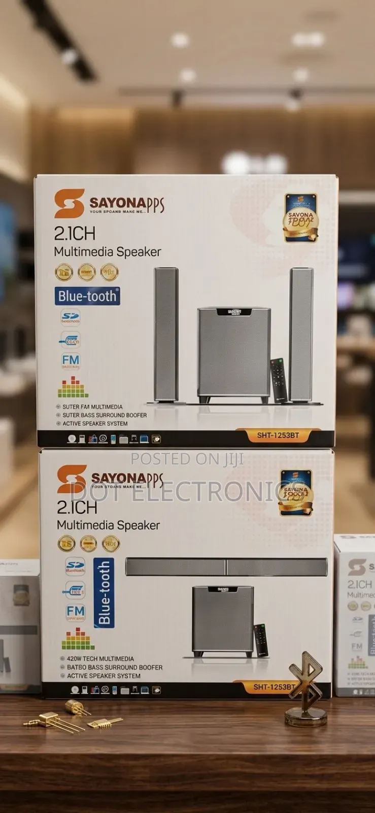 SAYONAPPS 2.1CH Multimedia Speaker With Bluetooth and FM Radio