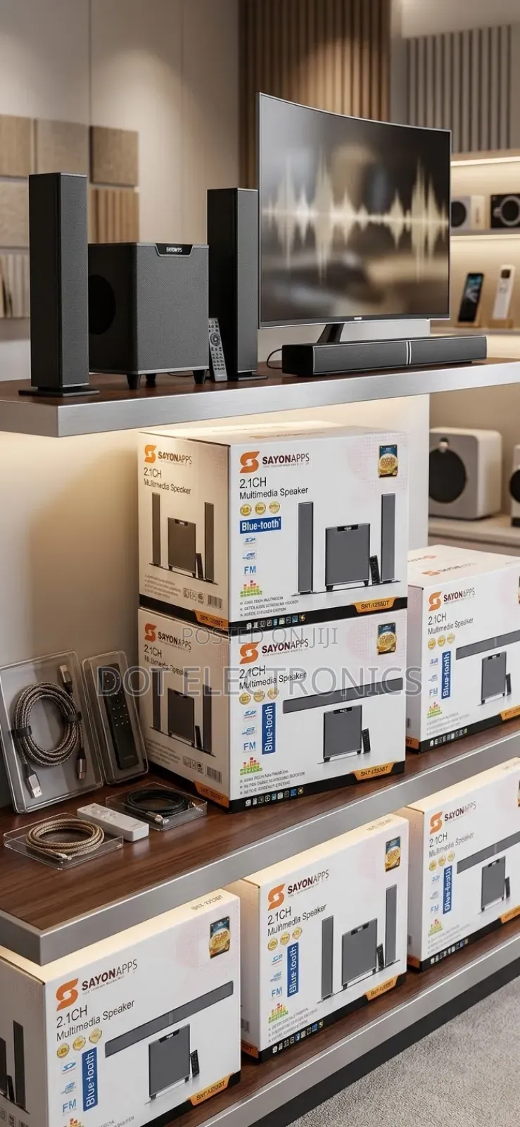 SAYONAPPS 2.1CH Multimedia Speaker With Bluetooth and FM Radio