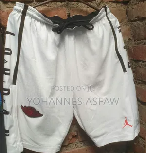 Air Jordan Graphic Mesh Basketball Shorts (White / Red / Black)