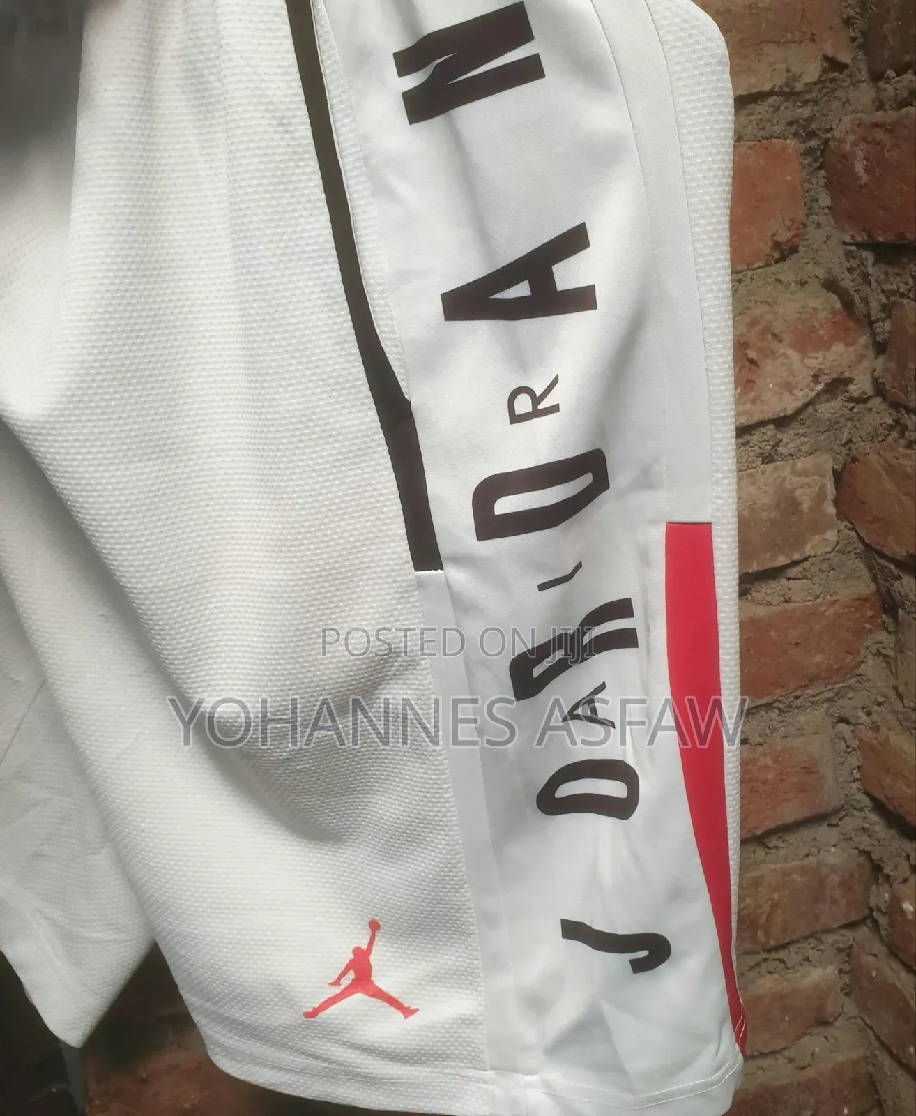 Air Jordan Graphic Mesh Basketball Shorts (White / Red / Black)