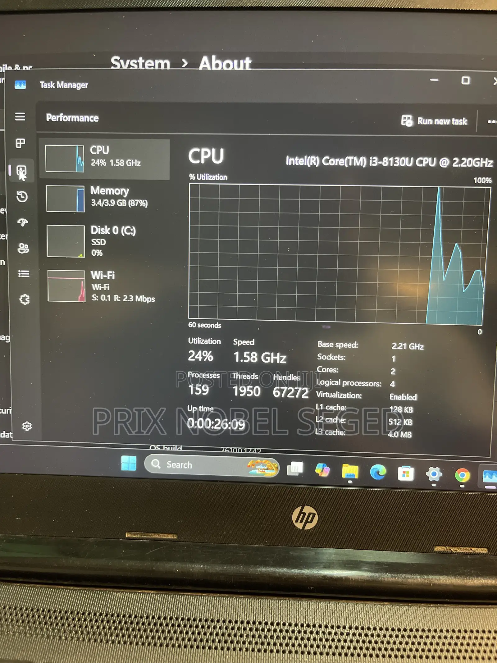 Laptop HP 14S 4GB Intel Core i3 SSD 256GB