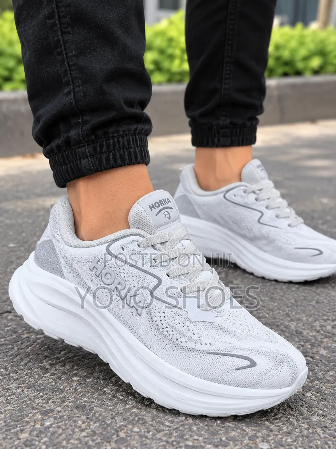 Horka Bondi 9" White/Gray Unisex Fashion Sneaker Shoe
