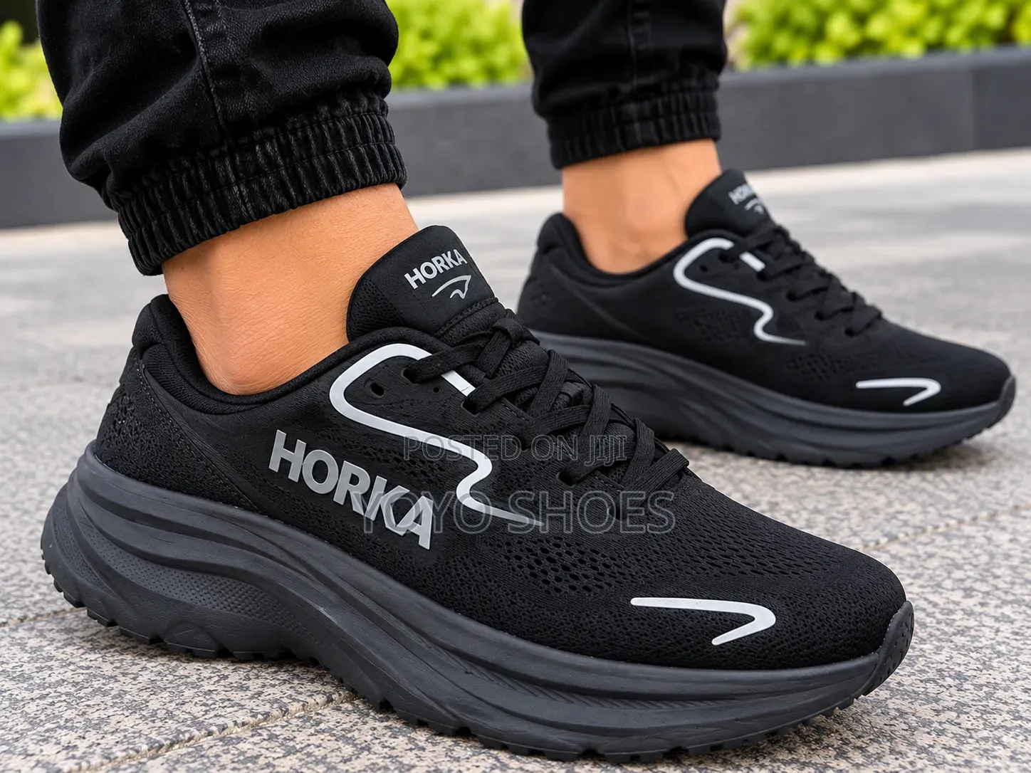 Horka Bondi 9" Black-White Unisex Fashion Sneaker Shoe