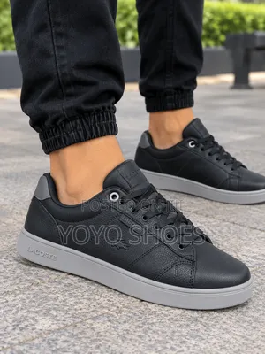 Lacoste Low-Top Casual Leather Black/Gray Unisex Fashion Sneaker Shoe