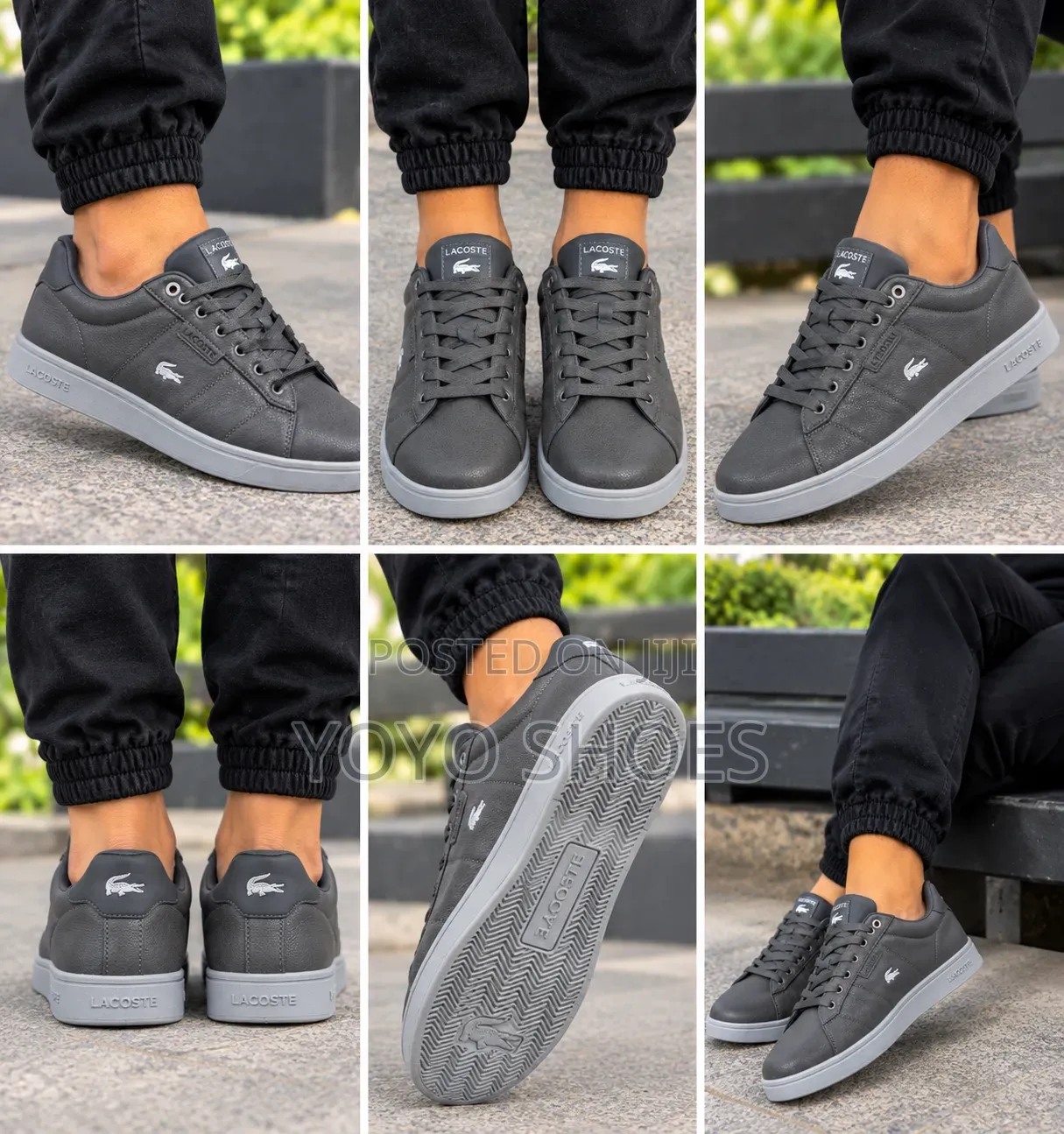 Lacoste Low-Top Casual Leather Gray Men's Fashion Sneaker Shoe