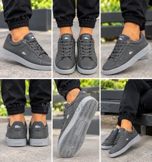 Lacoste Low-Top Casual Leather Gray Men's Fashion Sneaker Shoe