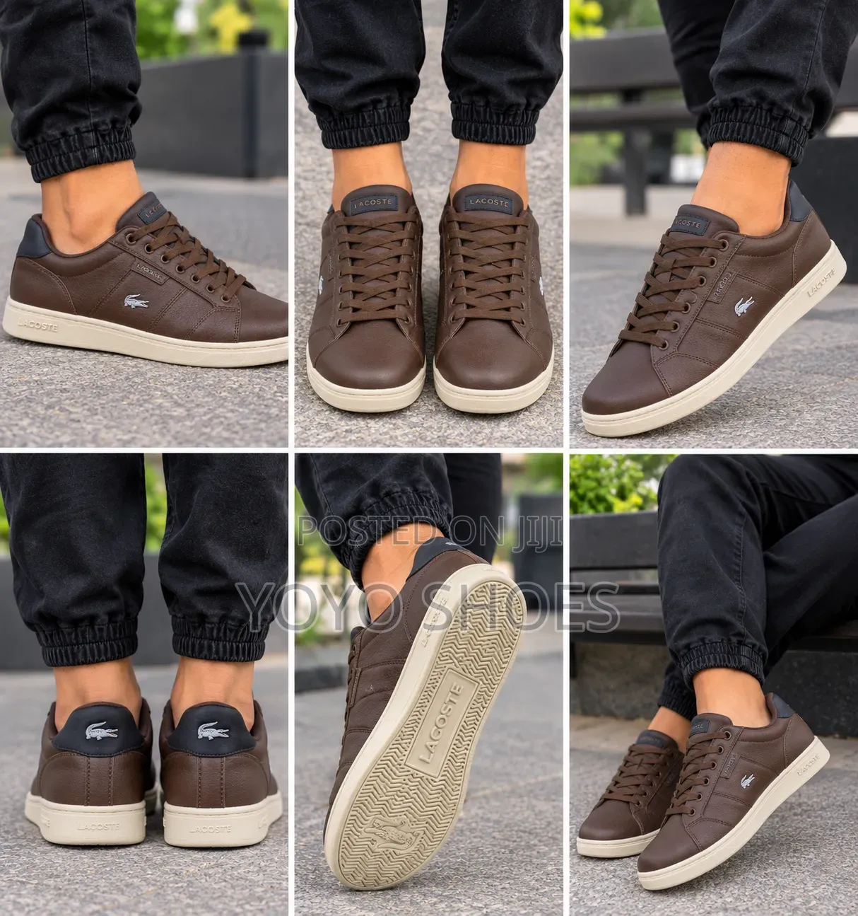 Lacoste Low-Top Casual Leather Light Brown Fashion Sneaker Shoe