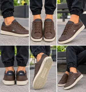 Lacoste Low-Top Casual Leather Light Brown Fashion Sneaker Shoe
