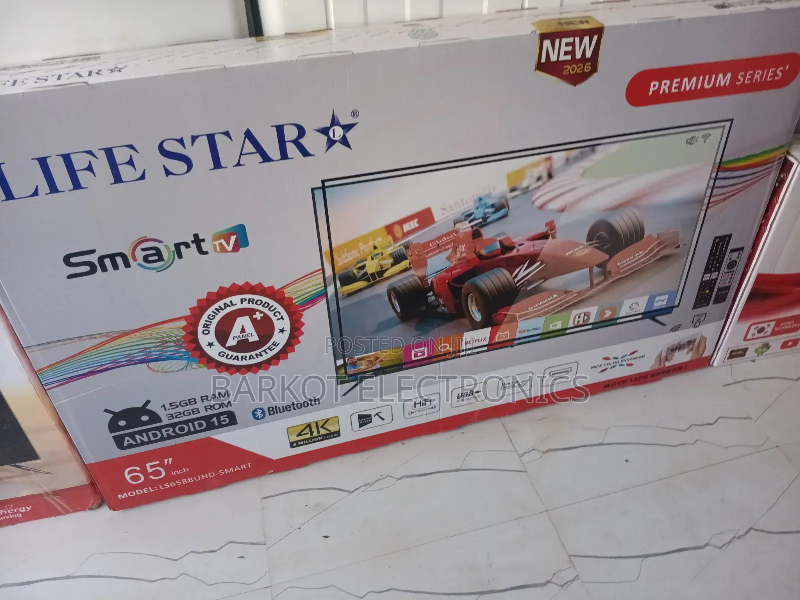 Life Star Smart TV 65 Inch 4k Andraid Doubel Gelass 2026 New Premium