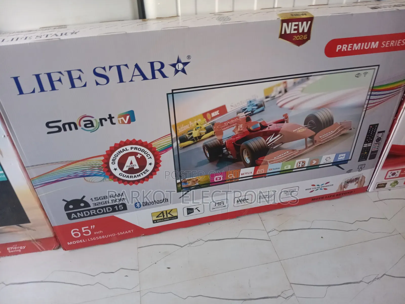 Life Star Smart TV 65 Inch 4k Andraid Doubel Gelass 2026 New Premium
