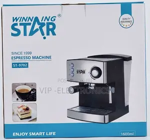 Winning Star Espresso Coffee Machine – 1600ml Water Tank, Milk Frother