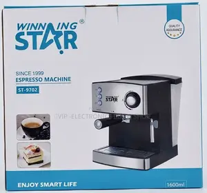 Winning Star Espresso Coffee Machine – 1600ml Water Tank, Milk Frother