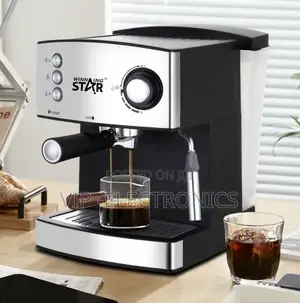 Winning Star Espresso Coffee Machine – 1600ml Water Tank, Milk Frother